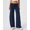 QINSEN Women’s Low Rise Wide Leg Pants Lightweight Stretch Lounge Pants(Admiral)