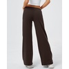QINSEN Women’s Low Rise Wide Leg Pants Lightweight Stretch Lounge Pants(Mocha Brown)