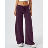 QINSEN Women’s Low Rise Wide Leg Pants Lightweight Stretch Lounge Pants(Purple)