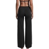 QINSEN Women’s No Front Seam Workout Leggings Stripes Wide Leg Yoag Pants(Black)