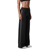 QINSEN Women’s No Front Seam Workout Leggings Stripes Wide Leg Yoag Pants(Black)