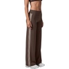 QINSEN Women’s No Front Seam Workout Leggings Stripes Wide Leg Yoag Pants(Mocha Brown)
