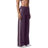 QINSEN Women’s No Front Seam Workout Leggings Stripes Wide Leg Yoag Pants(Purple)