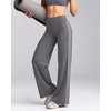 QINSEN Women’s No Front Seam Workout Leggings Stripes Wide Leg Yoag Pants(Quiet Shade)