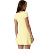 QINSEN Womens Square Neck Tennis Dress Short Sleeve Built in Shorts Golf Athletic Dress with Pockets(Light Yellow)